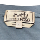 エルメス HERMES ミニレザーパッチ Tシャツ グレー コットン メンズ 半袖Ｔシャツ