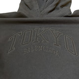 バレンシアガ BALENCIAGA TOKYO ロゴ刺繍スウェットパーカー 2022年 674988 ブラック コットン メンズ パーカー