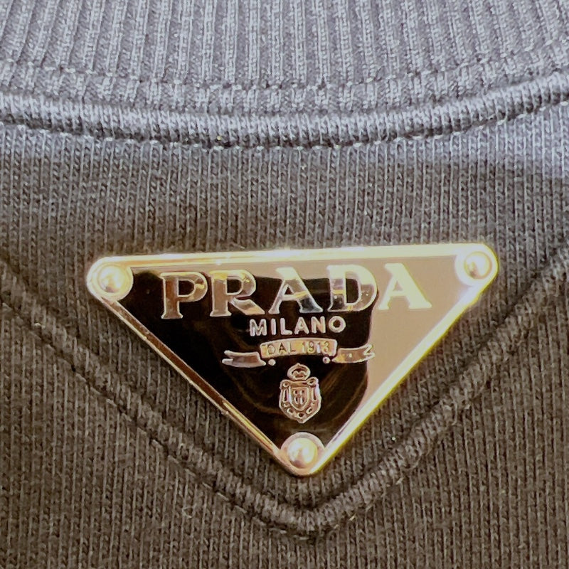 プラダ PRADA トライアングルロゴスウェットシャツ 2023年 UJL26A ブラック コットン メンズ スウェット