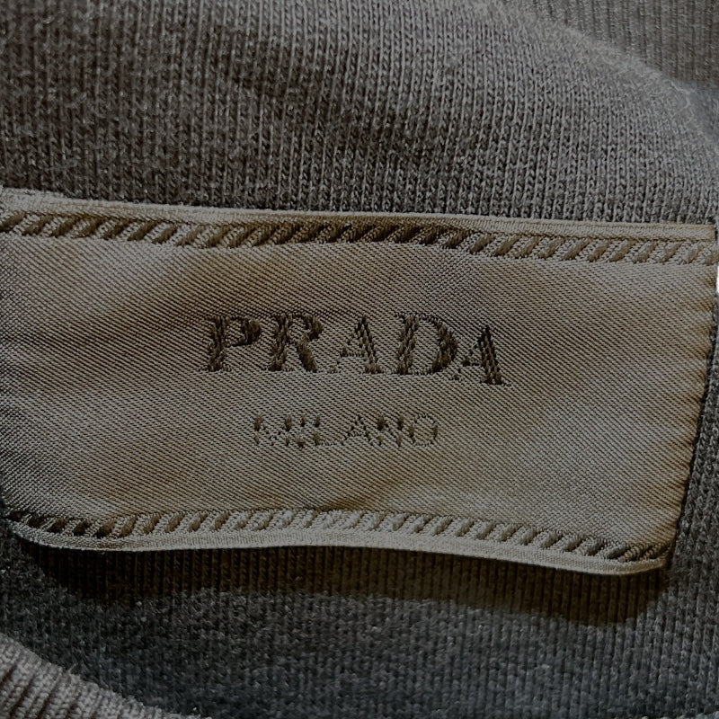 プラダ PRADA トライアングルロゴスウェットシャツ 2023年 UJL26A ブラック コットン メンズ スウェット