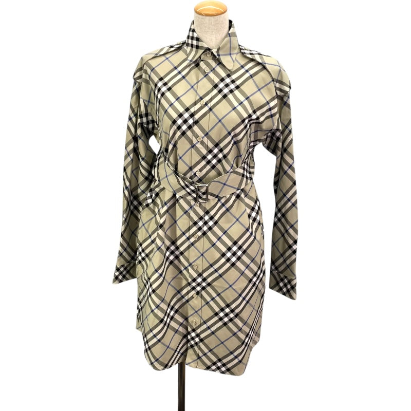 バーバリー BURBERRY チェックシャツワンピース 8090717 グレー コットン レディース ワンピース