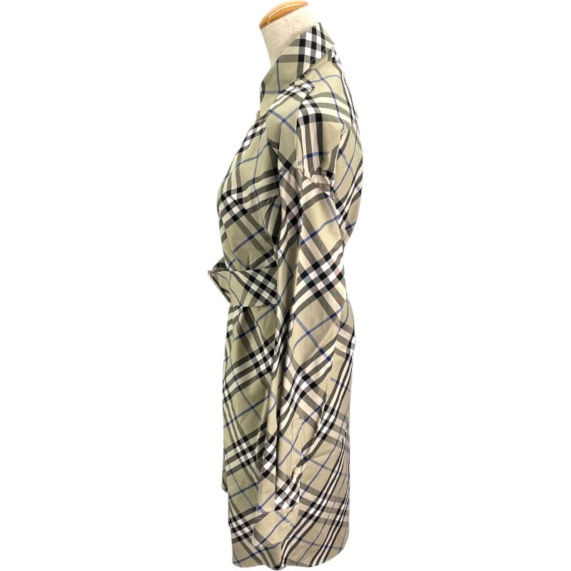 チェック柄 七分袖ワンピース　BURBERRY BURBERRY バーバリー 七分袖ワンピース M チェック ロゴプレート