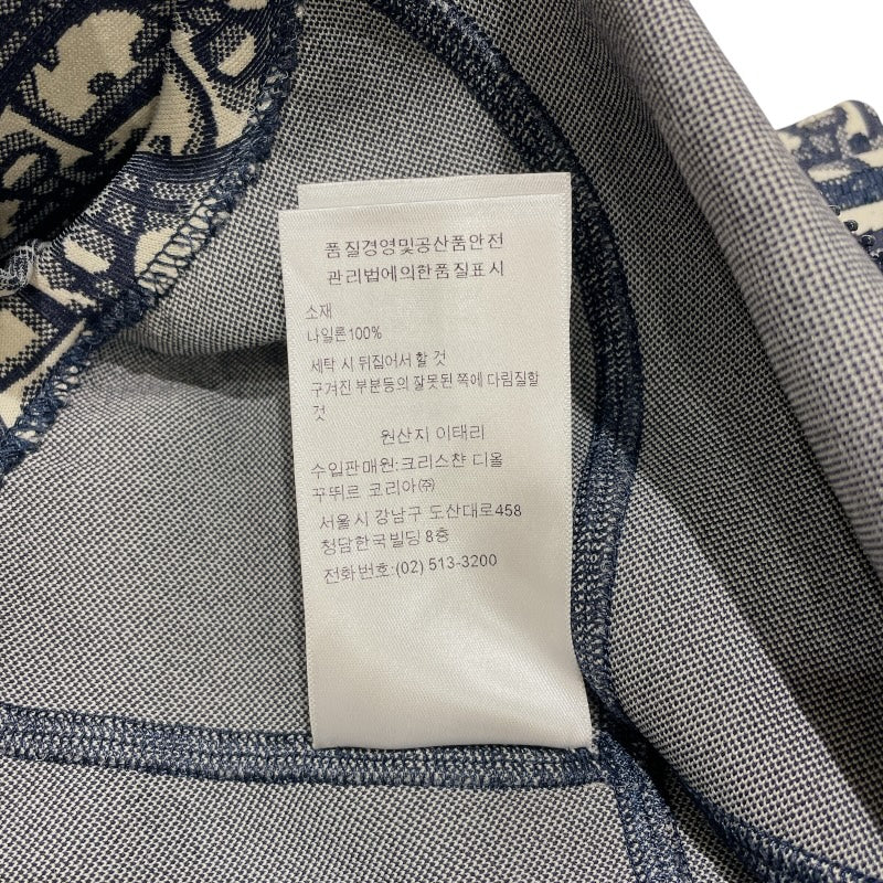 クリスチャン・ディオール Christian Dior オブリーク総柄ノースリーブワンピース 143R04A4040 ネイビー ナイロン レディース ワンピース