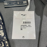 クリスチャン・ディオール Christian Dior オブリーク総柄ノースリーブワンピース 143R04A4040 ネイビー ナイロン レディース ワンピース