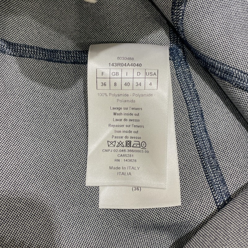 クリスチャン・ディオール Christian Dior オブリーク総柄ノースリーブワンピース 143R04A4040 ネイビー ナイロン レディース ワンピース