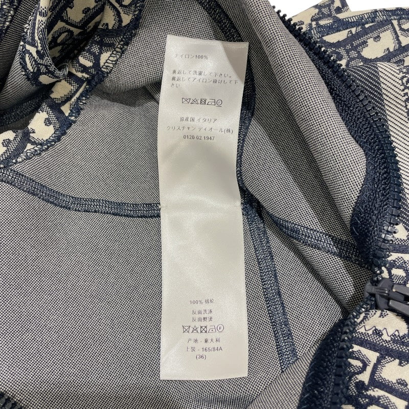 クリスチャン・ディオール Christian Dior オブリーク総柄ノースリーブワンピース 143R04A4040 ネイビー ナイロン レディース ワンピース