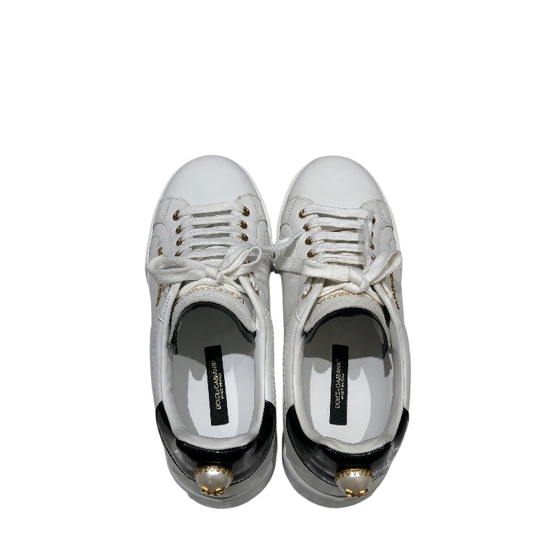 ドルチェ＆ガッバーナ Dolce & Gabbana ポルトフィーノローカットスニーカー CK1602 ホワイト レザー レディース スニーカー