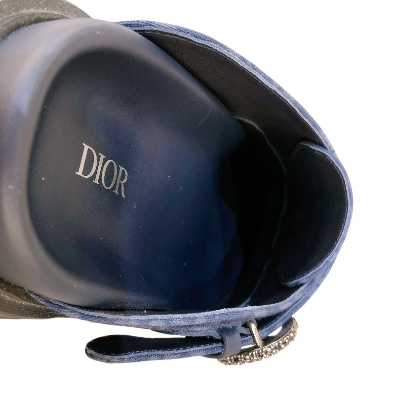 クリスチャン・ディオール Christian Dior オブリークミュールサンダル　サイズ39 3SA131ZWZ ネイビー キャンバス メンズ サンダル
