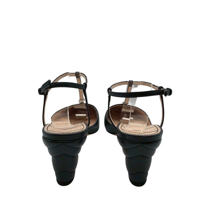 グッチ GUCCI GGロゴストラップパンプス 723446 ブラック×SV金具 レザー レディース パンプス