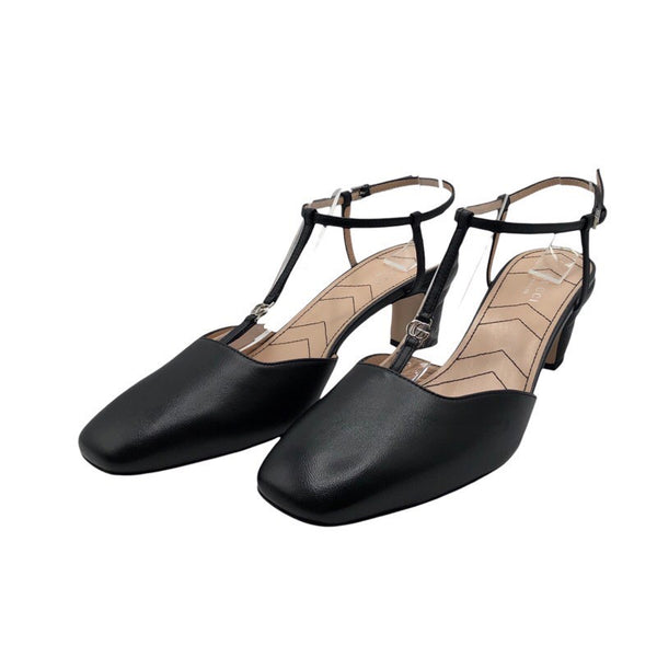 グッチ GUCCI GGロゴストラップパンプス 723446 ブラック×SV金具 レザー レディース パンプス