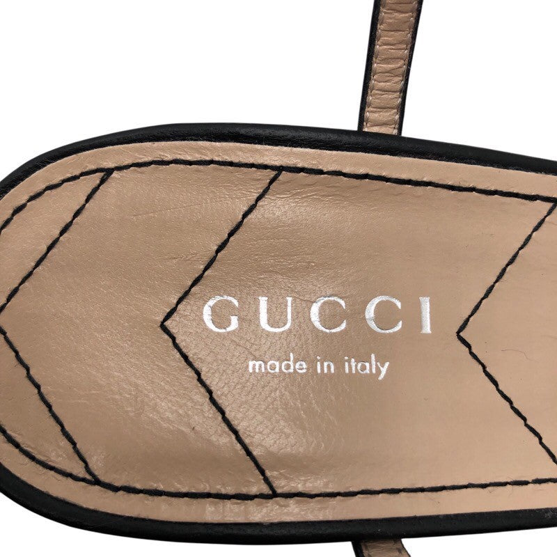 グッチ GUCCI GGロゴストラップパンプス 723446 ブラック×SV金具 レザー レディース パンプス