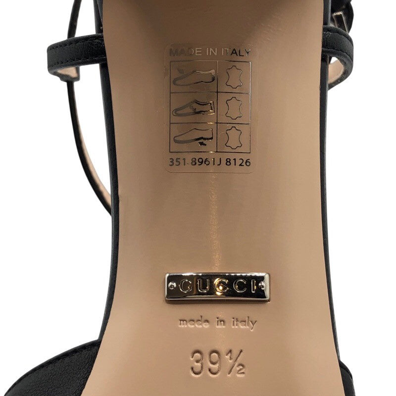 グッチ GUCCI GGロゴストラップパンプス 723446 ブラック×SV金具 レザー レディース パンプス