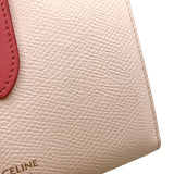 セリーヌ CELINE ミディアムストラップウォレット ピンク　ゴールド金具 レザー レディース 二つ折り財布