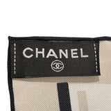 シャネル CHANEL スカーフ ベージュ　ブラック シルク レディース スカーフ
