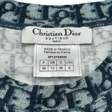 クリスチャン・ディオール Christian Dior トロッター柄半袖Tシャツ 2P12155050 ブルー コットン レディース 半袖Ｔシャツ