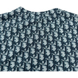 クリスチャン・ディオール Christian Dior トロッター柄半袖Tシャツ 2P12155050 ブルー コットン レディース 半袖Ｔシャツ