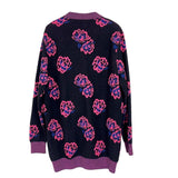 サンローラン SAINT LAURENT 花柄　ニットカーディガン　2015AW 408948 ブラック/ピンク ウール ウール メンズ カーディガン