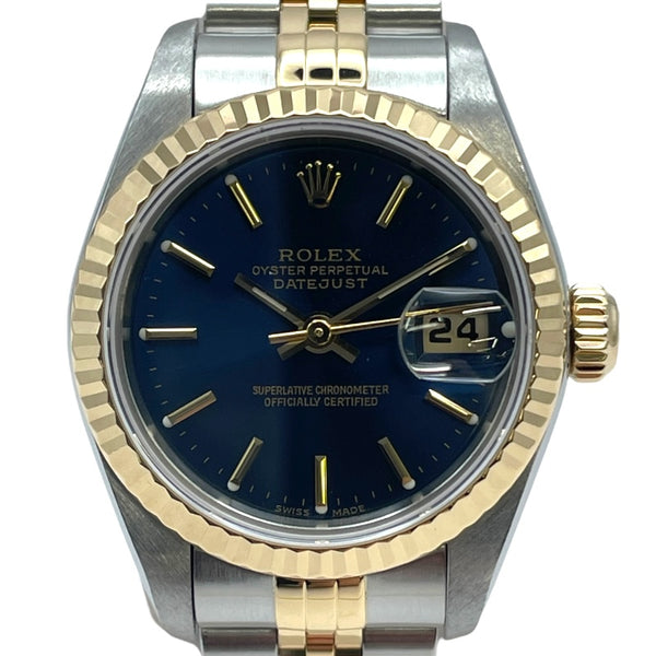 ロレックス ROLEX デイトジャスト 79173 ネイビー K18/SS 自動巻き レディース 腕時計