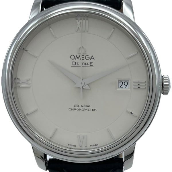 オメガ OMEGA デビル プレステージ コーアクシャル クロノメーター 424.13.40.20.02.001 アイボリー SS 自動巻き メンズ 腕時計