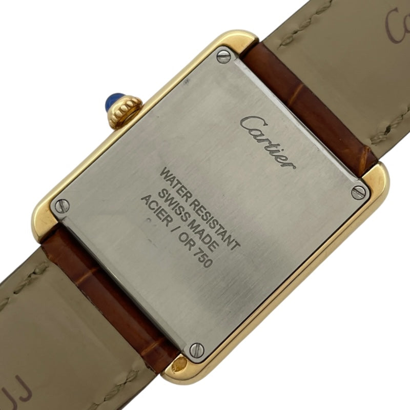 カルティエ Cartier タンクソロ SM W1018755 ホワイト K18/SS レディース 腕時計