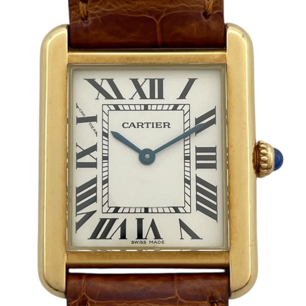 カルティエ Cartier タンクソロ SM W1018755 ホワイト K18/SS レディース 腕時計