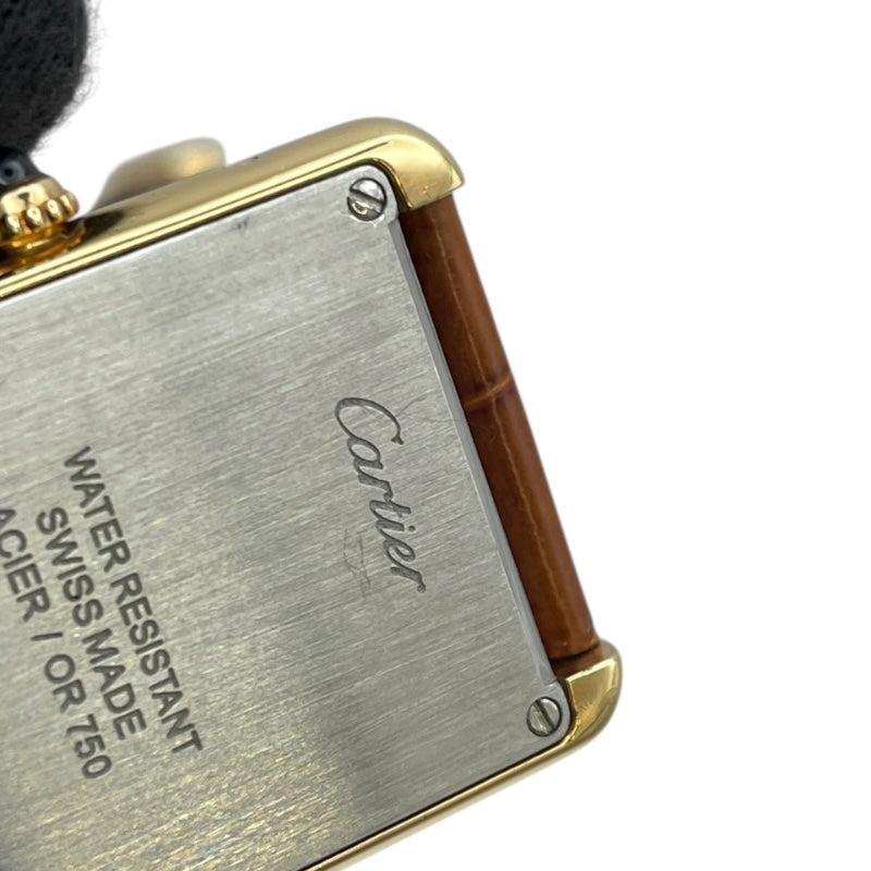 カルティエ Cartier タンクソロ SM W1018755 ホワイト K18/SS レディース 腕時計