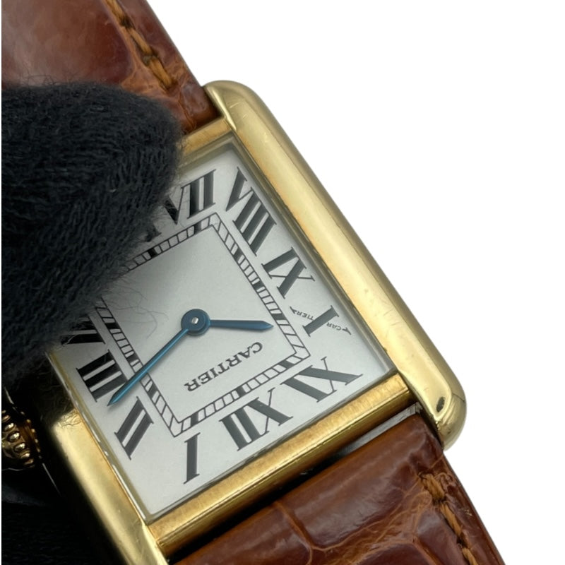 カルティエ Cartier タンクソロ SM W1018755 ホワイト K18/SS レディース 腕時計