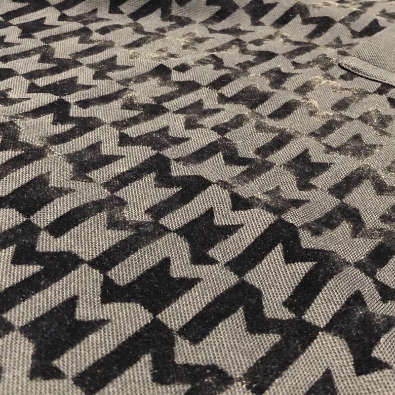 モンクレール MONCLER ロゴワッペン総柄半袖ポロシャツ ネイビー コットン メンズ ポロシャツ