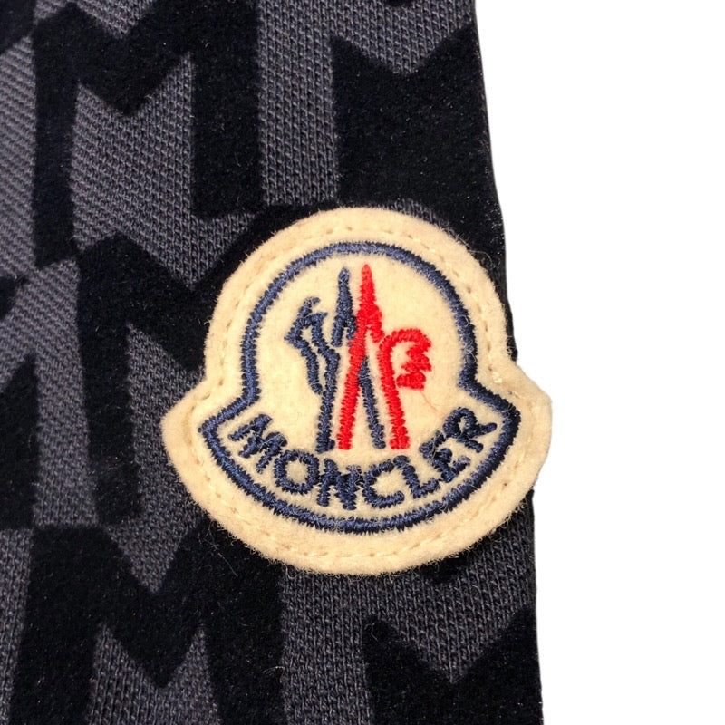 モンクレール MONCLER ロゴワッペン総柄半袖ポロシャツ ネイビー コットン メンズ ポロシャツ