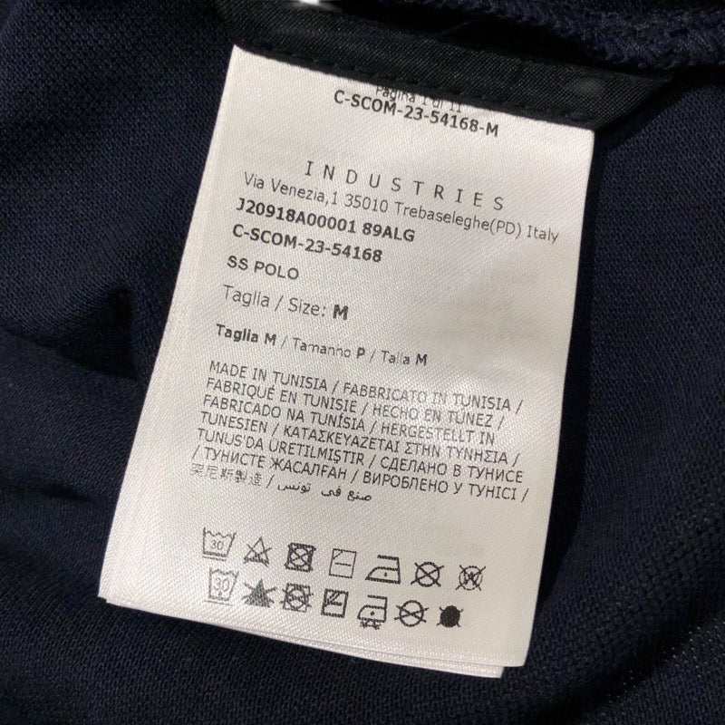 モンクレール MONCLER ロゴワッペン総柄半袖ポロシャツ ネイビー コットン メンズ ポロシャツ