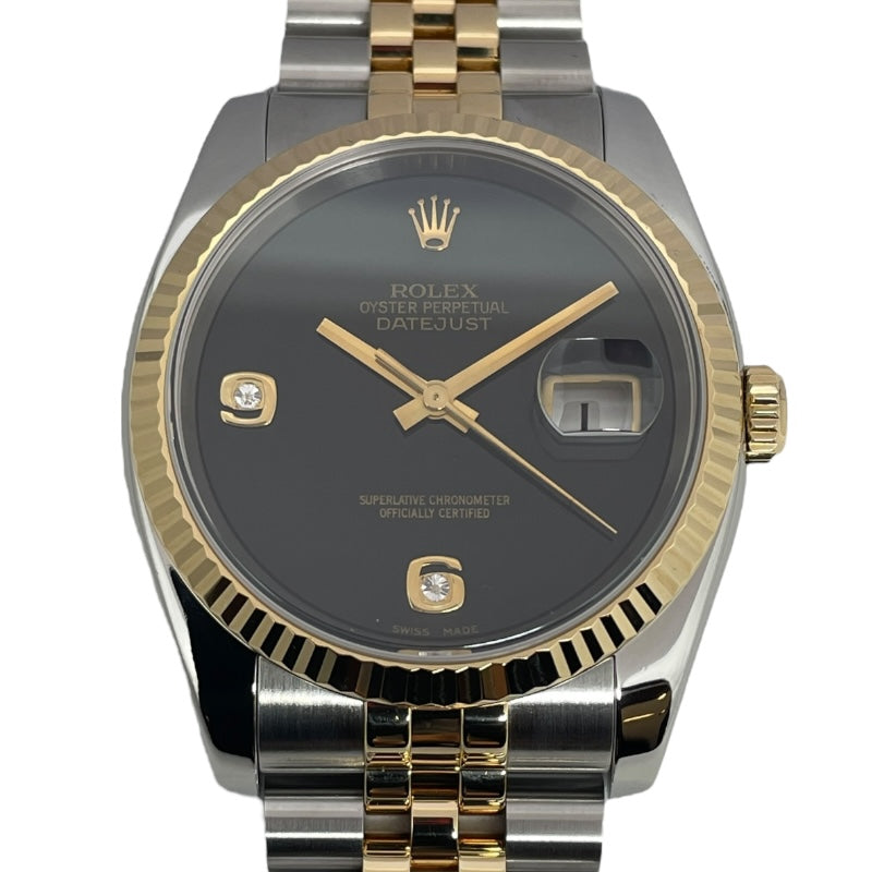 ロレックス ROLEX デイトジャスト36 オニキス F番 1162662BR オニキス K18YG/SS 自動巻き メンズ 腕時計