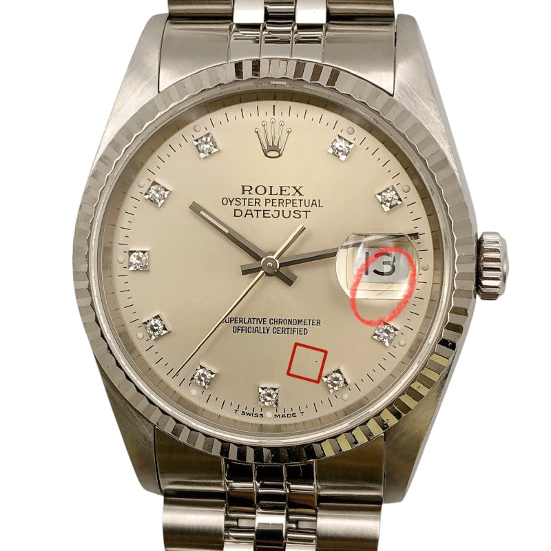 ロレックス ROLEX デイトジャスト 16234G シルバー WG/SS メンズ 腕時計