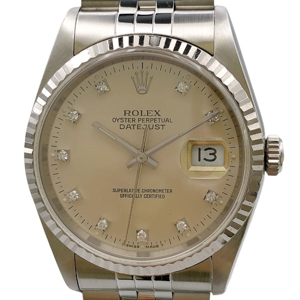 ロレックス ROLEX デイトジャスト 16234G シルバー WG/SS メンズ 腕時計