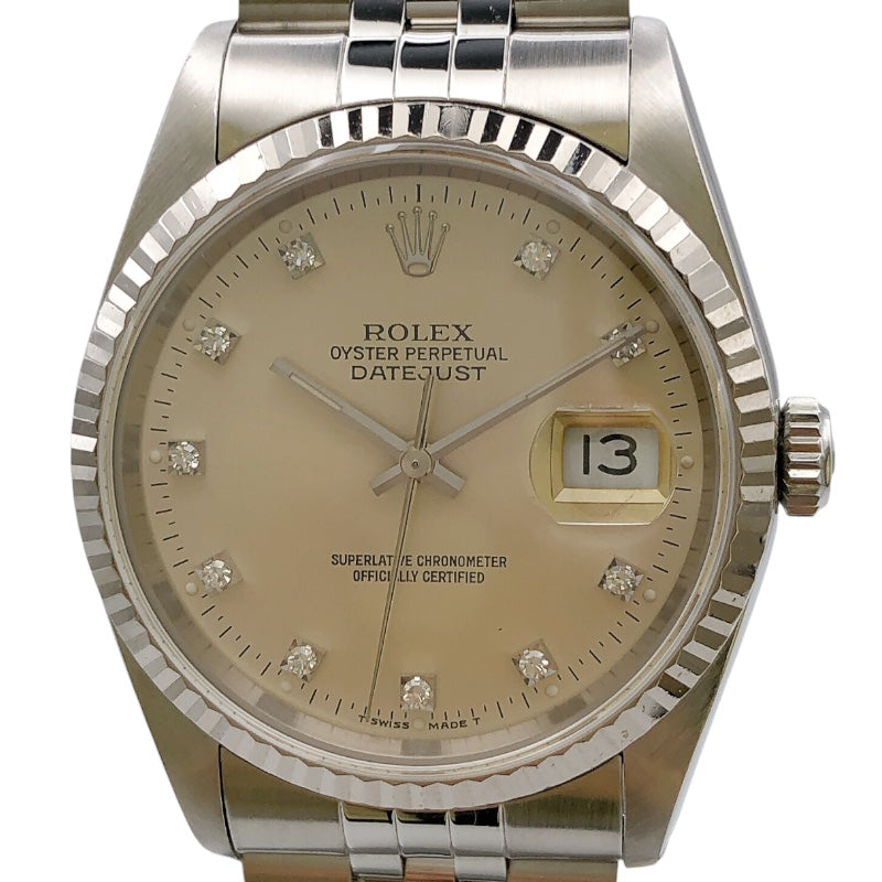 ロレックス ROLEX デイトジャスト 16234G シルバー WG/SS メンズ 腕時計