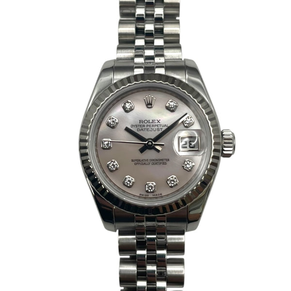 ロレックス ROLEX デイトジャスト26 ピンクシェル 179174NG ピンクシェル K18WG/SS レディース 腕時計