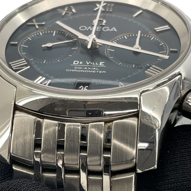オメガ OMEGA デビル コーアクシャル クロノ 431.10.42.51.03.0.001 ブルー SS 自動巻き メンズ 腕時計