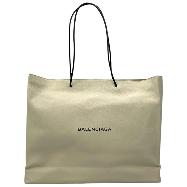 バレンシアガ BALENCIAGA イーストウエスト ショッピングバッグL 482543 ホワイト レザー レディース トートバッグ