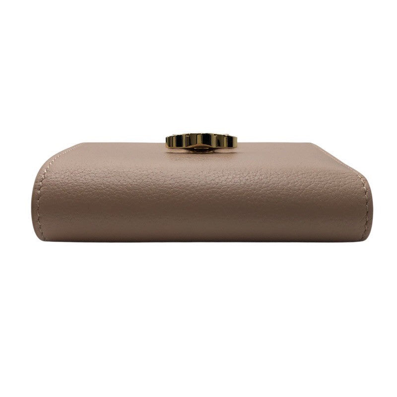セリーヌ CELINE ファインストラップウォッレトニノ 10M963 ソフトピーチ×GD金具 カーフ レディース 三つ折り財布