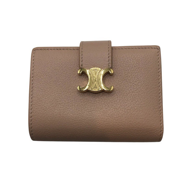 セリーヌ CELINE ファインストラップウォッレトニノ 10M963 ソフトピーチ×GD金具 カーフ レディース 三つ折り財布