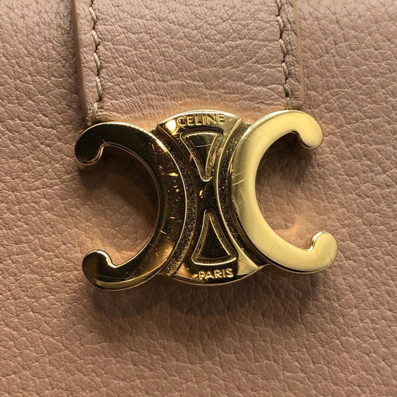 セリーヌ CELINE ファインストラップウォッレトニノ 10M963 ソフトピーチ×GD金具 カーフ レディース 三つ折り財布