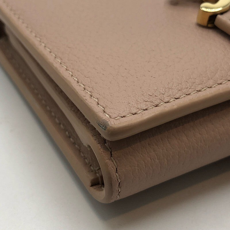 セリーヌ CELINE ファインストラップウォッレトニノ 10M963 ソフトピーチ×GD金具 カーフ レディース 三つ折り財布