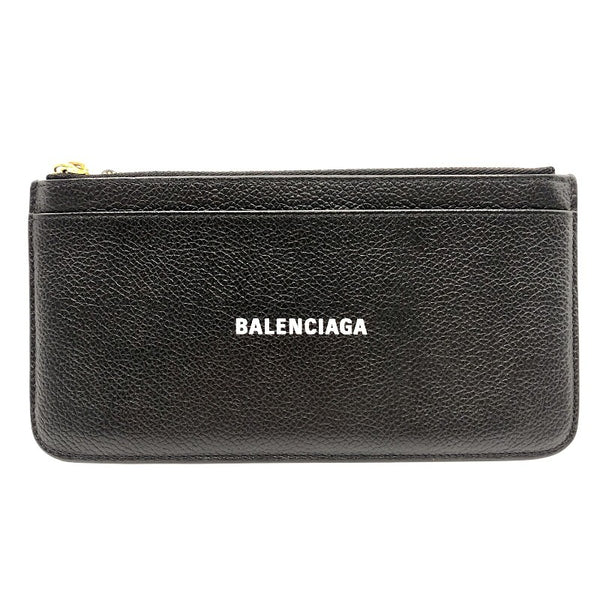 バレンシアガ BALENCIAGA キャッシュジップポーチ 637149 ブラック レザー メンズ カードケース