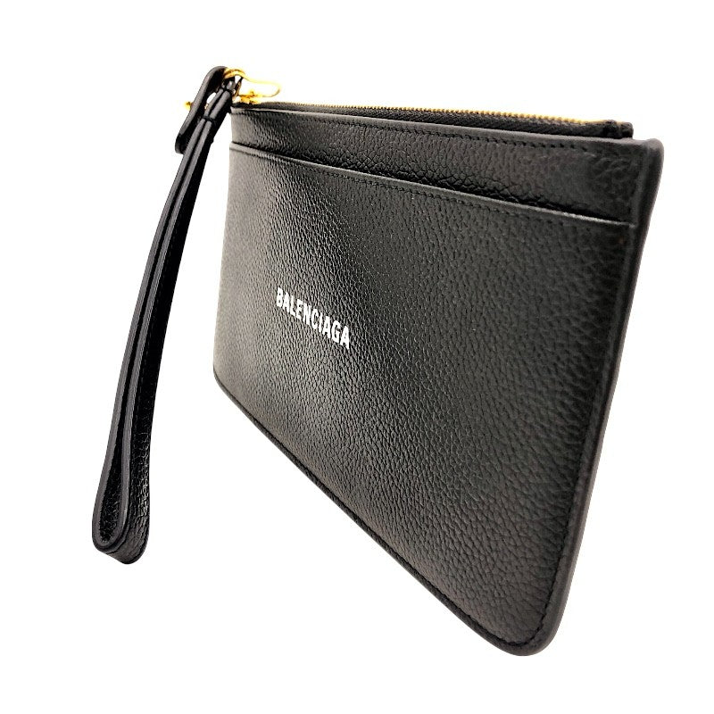 バレンシアガ BALENCIAGA キャッシュジップポーチ 637149 ブラック レザー メンズ カードケース
