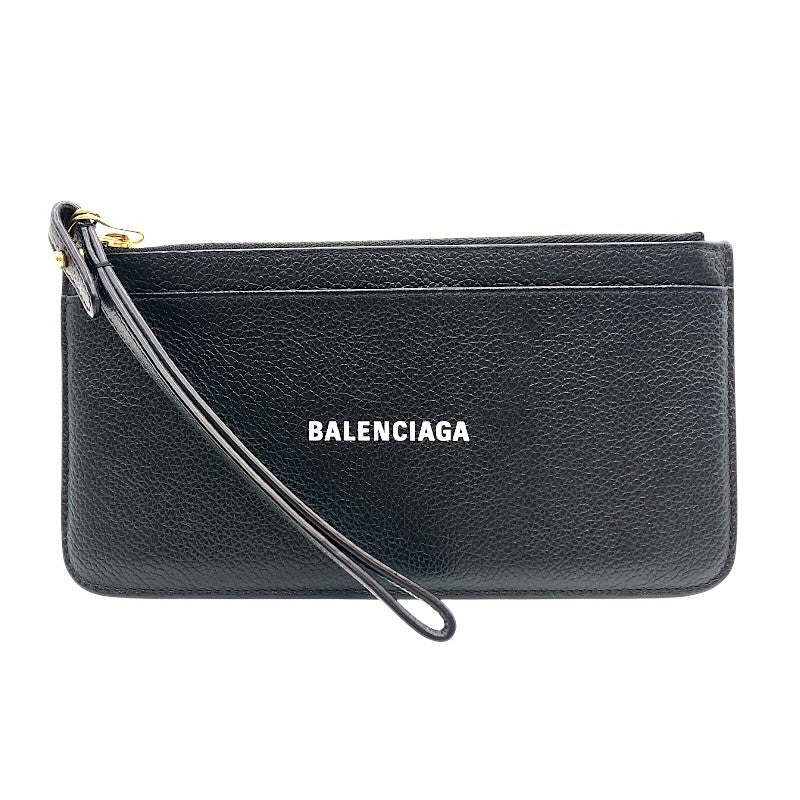 バレンシアガ BALENCIAGA キャッシュジップポーチ 637149 ブラック レザー メンズ カードケース