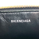 バレンシアガ BALENCIAGA キャッシュジップポーチ 637149 ブラック レザー メンズ カードケース