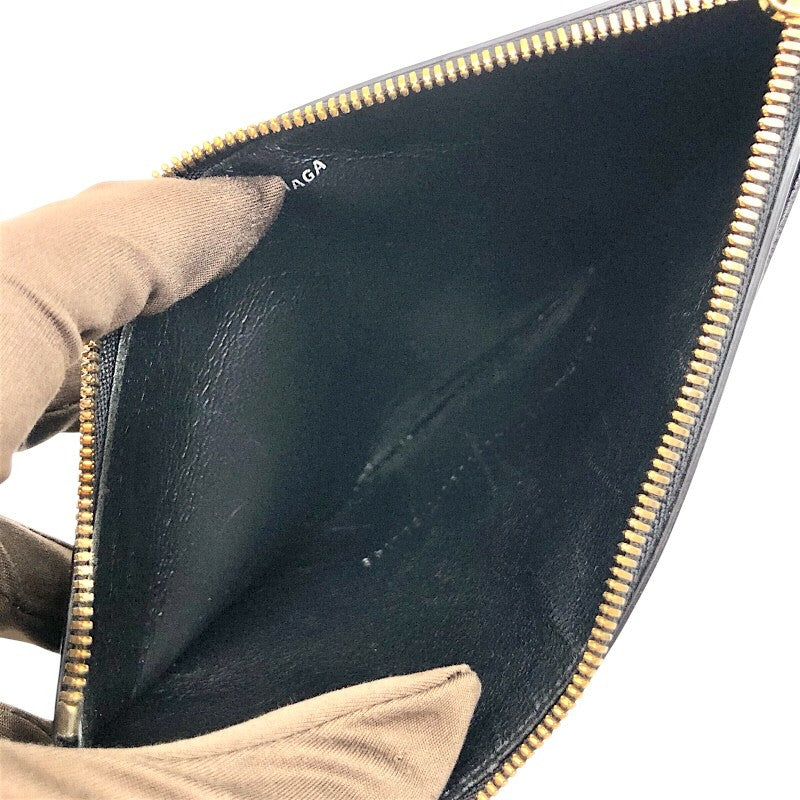 バレンシアガ BALENCIAGA キャッシュジップポーチ 637149 ブラック レザー メンズ カードケース