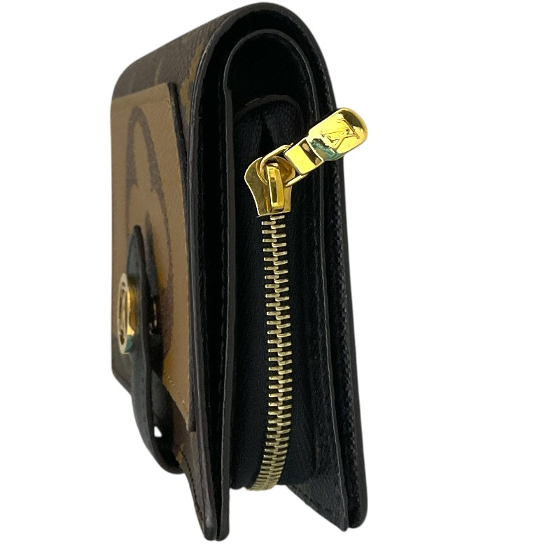 ルイ・ヴィトン LOUIS VUITTON ポルトフォイユ・ジュリエット M69432 ブラウン×ブラック モノグラム ジャイアント・リバース ユニセックス 二つ折り財布