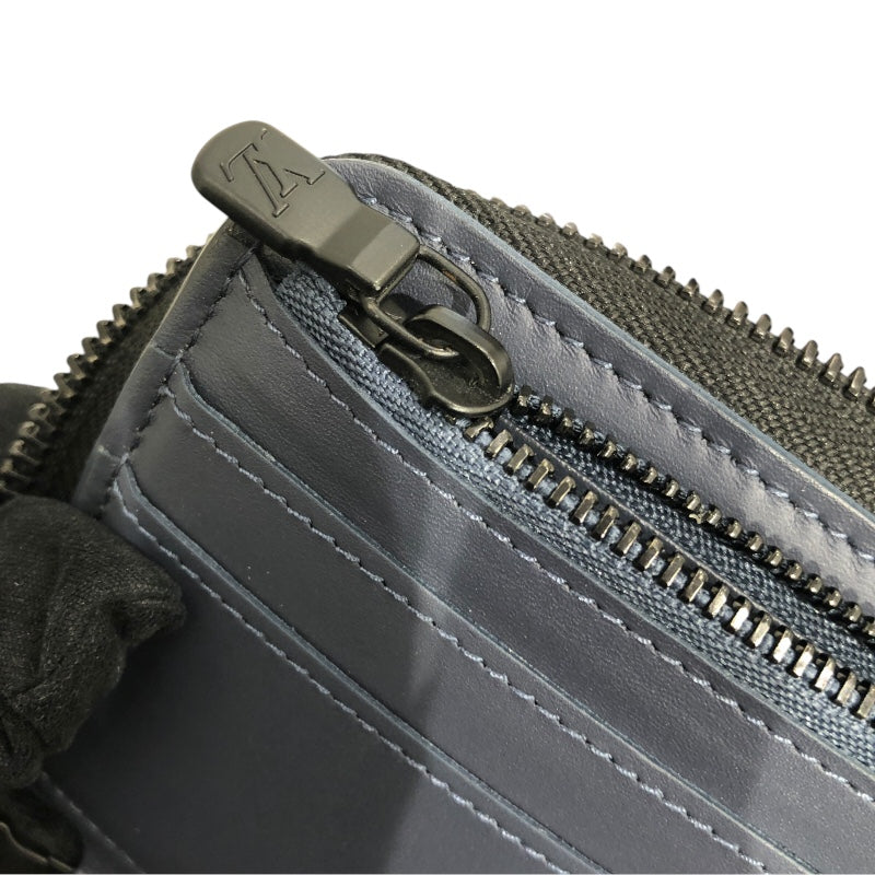 ルイ・ヴィトン LOUIS VUITTON ジッピーウォレット ヴェルティカル M82322 ブルー モノグラム・シャドウ メンズ 長財布