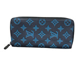 ルイ・ヴィトン LOUIS VUITTON ジッピーウォレット ヴェルティカル M82322 ブルー モノグラム・シャドウ メンズ 長財布