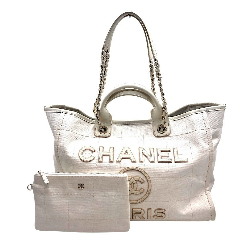 シャネル CHANEL ドーヴィル ラージ A66941 ゴールド金具 キャンバス レディース トートバッグ ショルダーバッグ